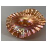 Fenton Marigold Blackberry Spray Ruffled Bowl