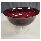 Morgantown Glass Ruby Footed Centerpiece Bowl