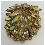 Sherman Aurora Borealis Rhinestone Brooch