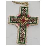Double Sided Seed Beaded Cross