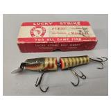 Antique Wood Lucky Strike Jointed Fishing Lure