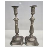 Pair of Silver-Plated Neoclassical Weighted
