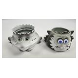 2 Figural Animal ' Crack-Pot Canada' Flower Pots