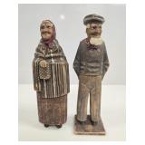 Early 1900's Carl Johan Triggs Folk Art Couple