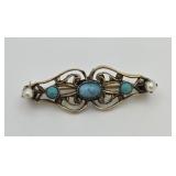 Original by Robert , Pearl & Turquoise Brooch