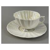 Belleek Pottery Neptune Cup & Saucer