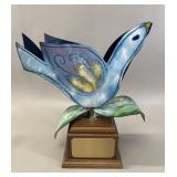 RARE Bernard Seguin Poirier Enamel Bird Sculpture