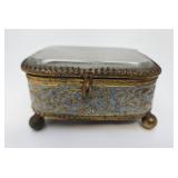 Antique Gilded Brass Beveled Glass Box