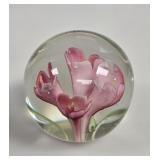 Murano Pink Crocus Art Glass Paperweight