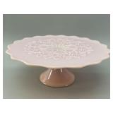 Rare Fenton Pink Milk Glass Spanish Lace Stand
