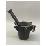 Antique Gothic Ribbed Bronze Mortar & Pestle