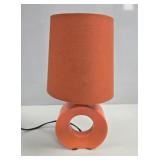 Mid-Century Style Orange Ceramic Ring Table Lamp