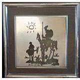 Framed Picasso Don Quixote Silver Foil Miniature