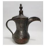 Antique Middle Eastern Silvered Dallah Coffee Pot
