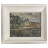 Paul Hippolyte Lorrette Paris Notre-Dame Seine Oil