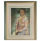 Seated Harlequin-Picasso-Deschamps Litho 1964