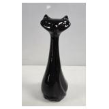 Retro Long Neck Black Ceramic Cat Figurine