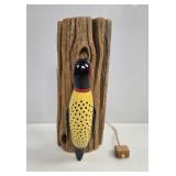Wood Carved Folk Art Bird Doir Knocker vtg