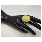 Sterling Silver & Chalcedony Brutalist Ring
