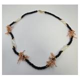 Branch Coral , Mother of Pearl & Onyx Necklace