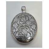 Danecraft Sterling Silver Engraved Locket vtg