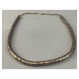 Tri-Tone Liquid Silver Mixed Metal Necklace VTG