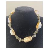 Mixed Agate and Citrine Quartz Necklace