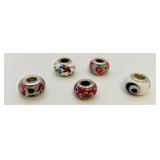 Sterling Silver 925 Millefiori and Glass Charms