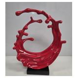 Modern Nenbolec Red Polyresin Sea Wave Sculpture
