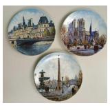Louis Dali Sights of Paris Limoges Plates Set of 3