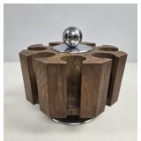 Antique Chrome & Oak Art Deco Poker Chip Carousel