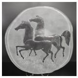 MCM Horses Glass Platter / Att . Kosta Boda