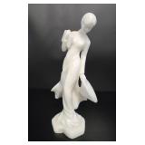 Vietnamese Lady with Hat Sculptue vtg