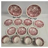 Spode Pink Tower England Tea & Dessert Set - 13