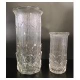 2 Fidenza Vetraria Art Deco Style Glass Vases