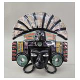 Aztec-Inspired Obsidian Mosaic Stone Mask