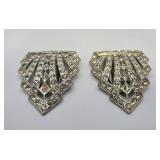 Coro Art Deco Rhinestone Dress Clips