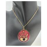 Mid-Century Gervais Enamel Pendant Necklace