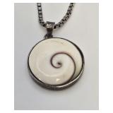 Sterling 925 Ammonite Pendant w Starling Square