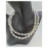 Aurora Borealis Crystal Double Strand Necklace