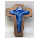L'Atelier Perrier Enamel and Wood Crucifix