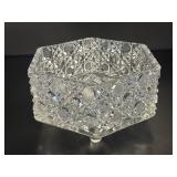 Hexagonal American Brilliant Period Cut Glass Bowl