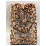 Thai Carved Teakwood Relief Panel