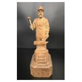 Simon Dune Folk Art Wood Carved Blacksmith vtg