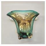 Murano Sommerso Art Glass Triform Bowl