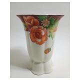 Antique Noritake Floral Fluted Porcelain Vase