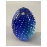 Murano Glass Bullicante Egg Paperweight