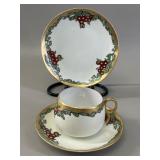 Japanese Hand-Painted Porcelain Tea Trio