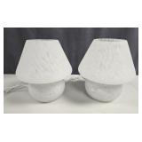 Pair of Murano Style Frosted Spatter Glass