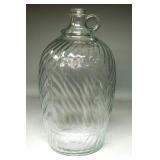 Vintage 1930s 1 Gallon Ribbed Glass Jug w/ Handle